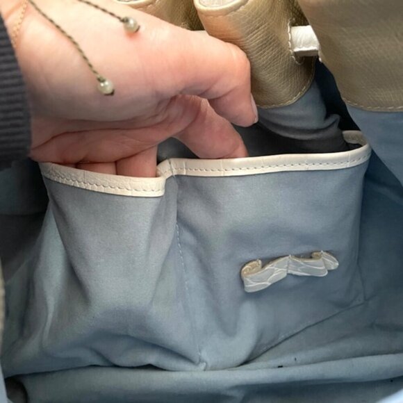 Brahmin White Elizabeth Grotto Croc Leather Handbag - Large - Picture 8 of 11